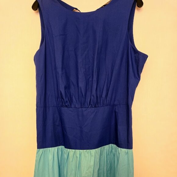 Melonie blue tiered cotton sundress open back Size 16 - Picture 2 of 7